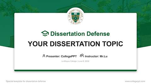 Le Moyne College Graduation Thesis Defense PPT Template