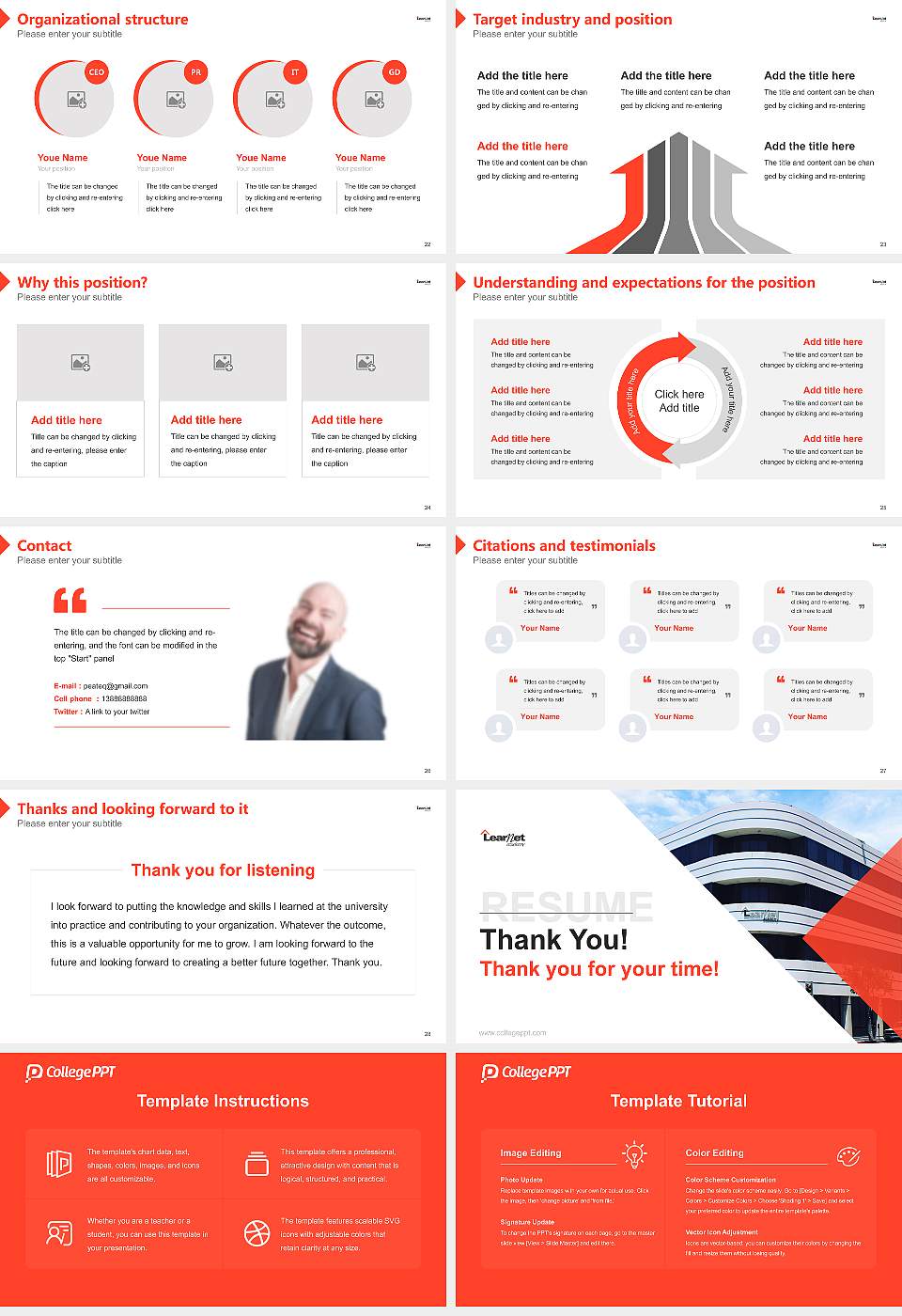 Learnet Academy Resume PPT Template16:9 ratio PPT effect preview image4
