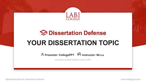 Latin American Bible Institute Graduation Thesis Defense PPT Template
