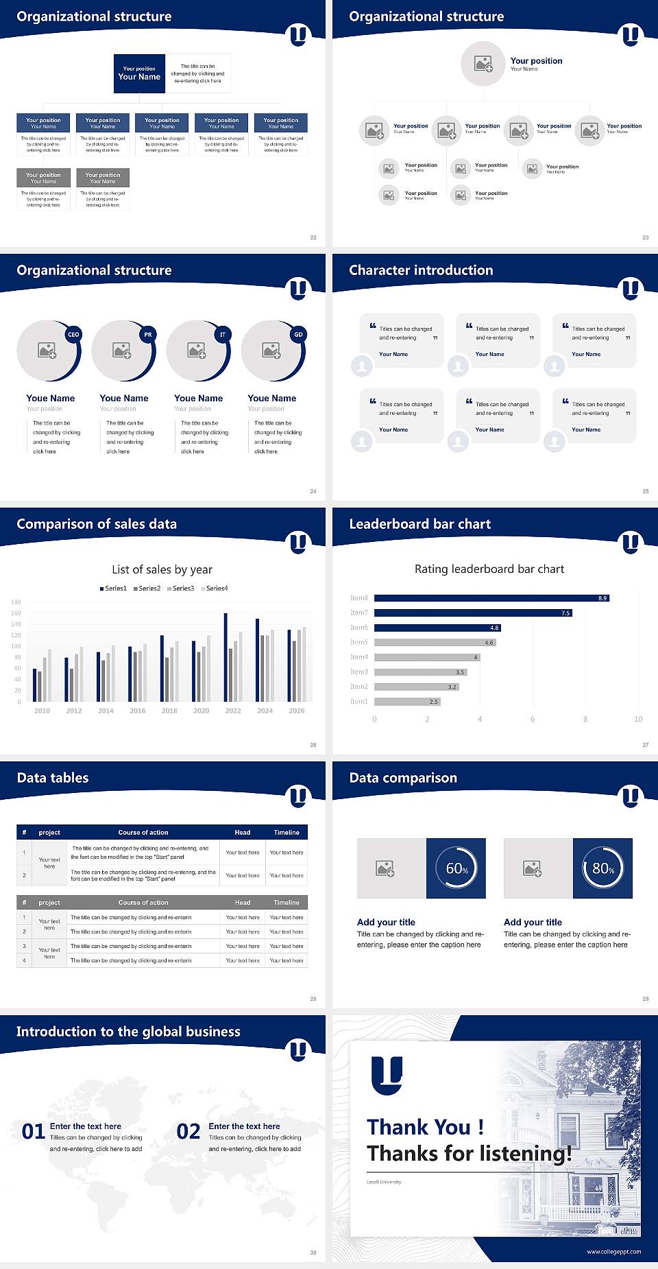 Lasell University Academic Presentation/Research Findings Report PPT Template4:3 ratio PPT effect preview image4