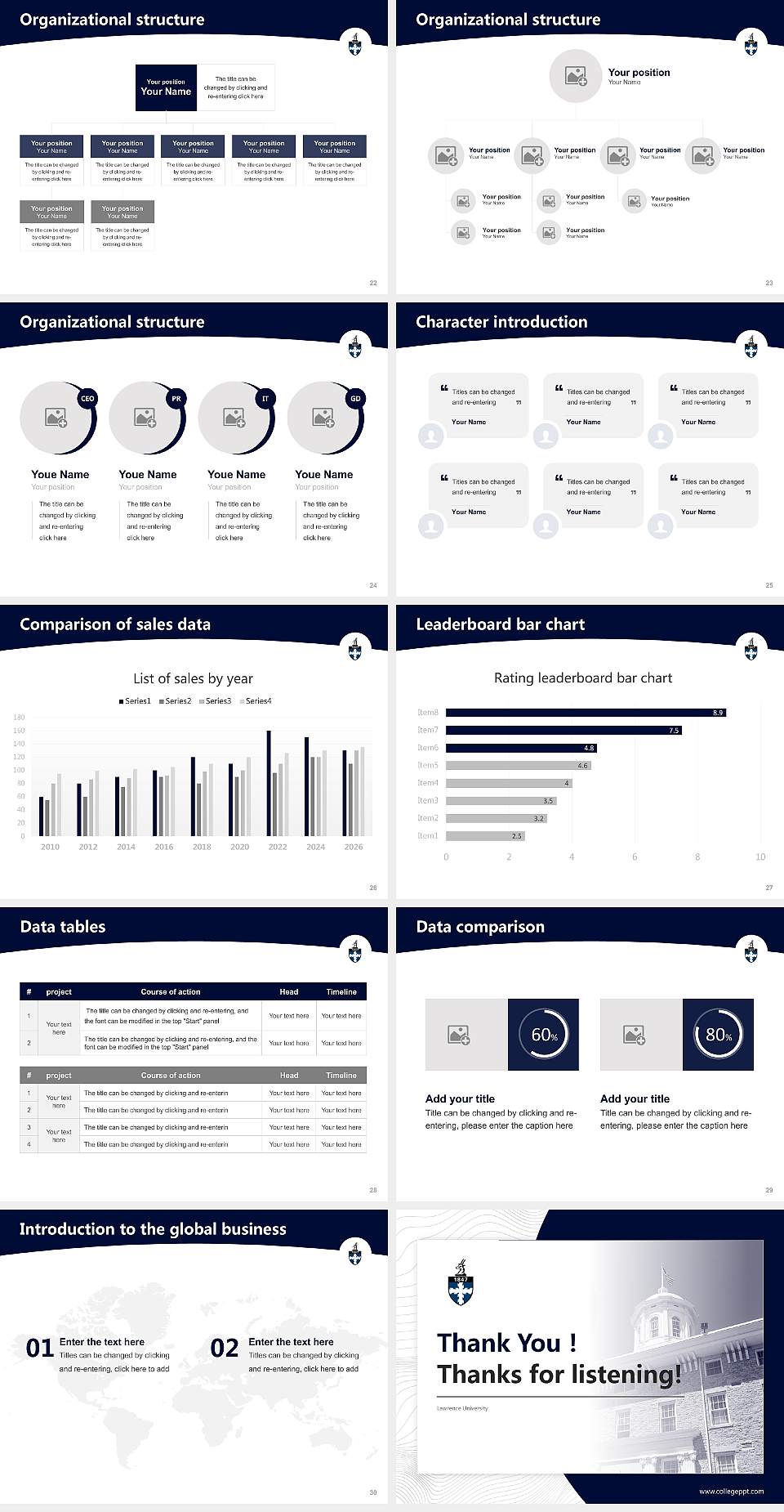 Lawrence University Academic Presentation/Research Findings Report PPT Template4:3 ratio PPT effect preview image4