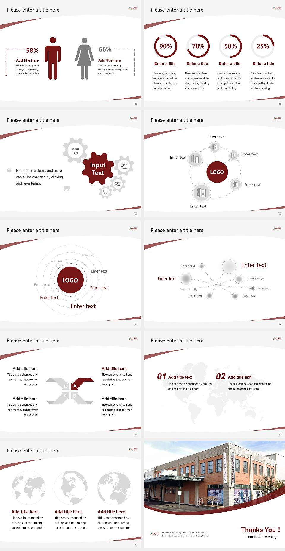 Laurel Business Institute Course/Courseware Creation PPT Template4:3 ratio PPT effect preview image4