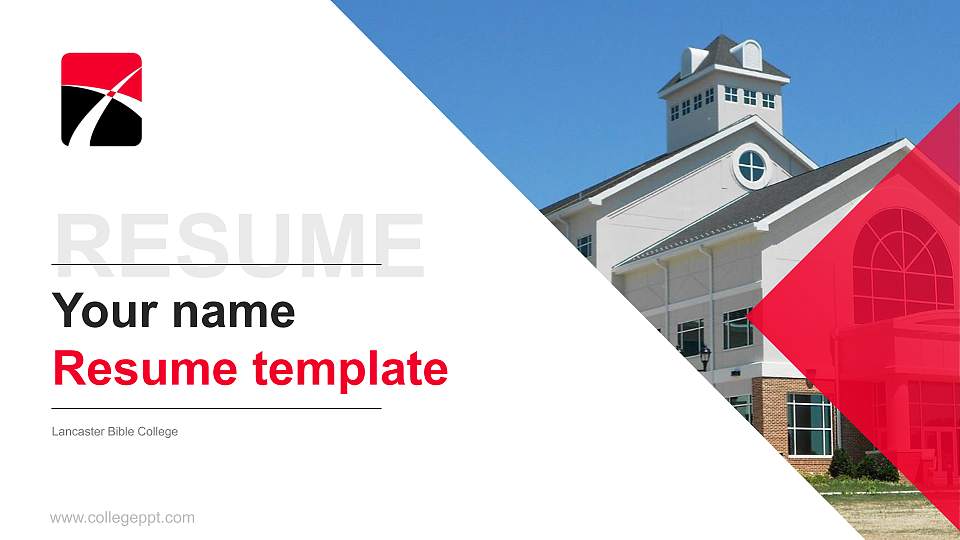 Lancaster Bible College Resume PPT Template16:9 ratio PPT effect preview image