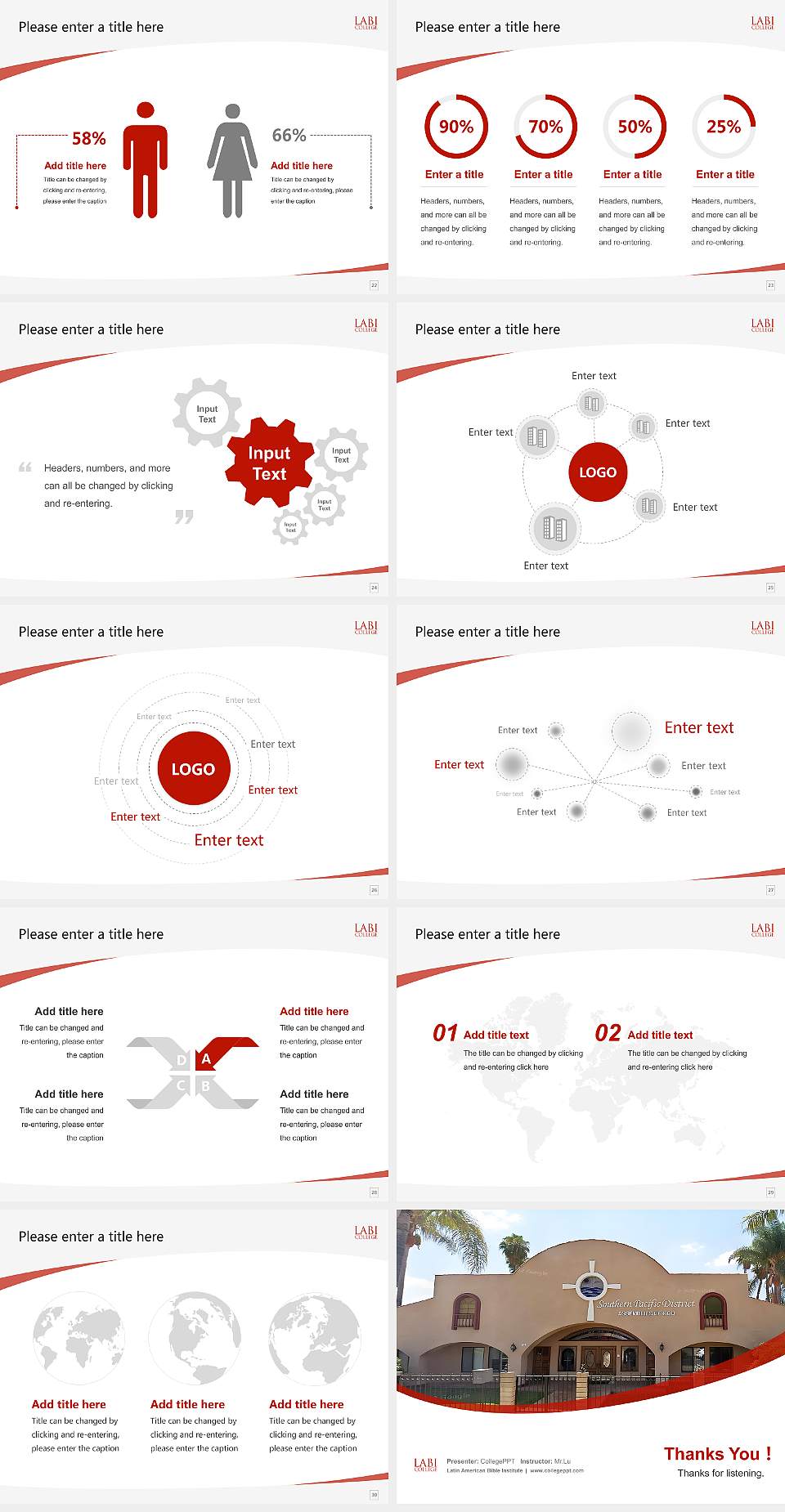 Latin American Bible Institute Course/Courseware Creation PPT Template4:3 ratio PPT effect preview image4