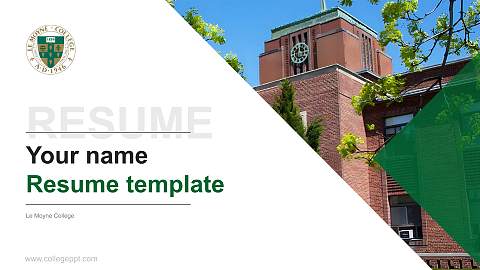 Le Moyne College Resume PPT Template