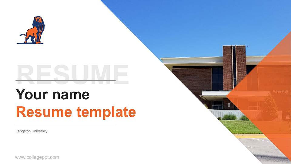 Langston University Resume PPT Template16:9 ratio PPT effect preview image