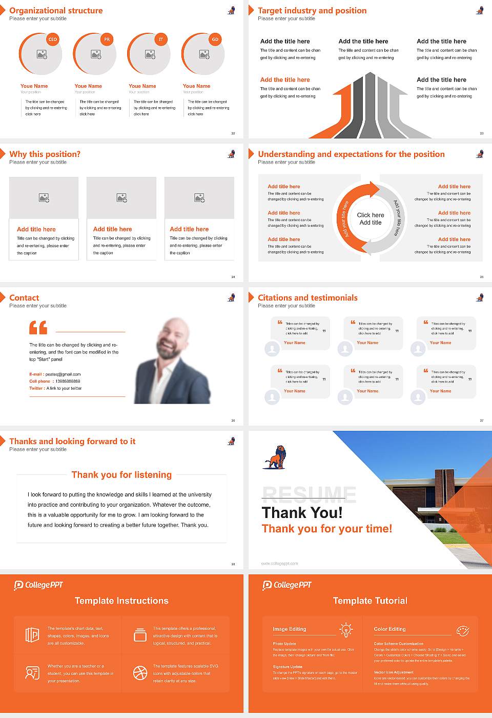 Langston University Resume PPT Template16:9 ratio PPT effect preview image4