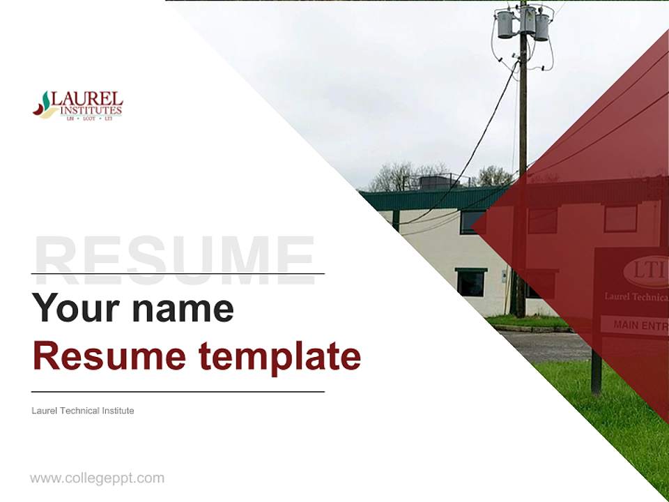 Laurel Technical Institute Resume PPT Template4:3 ratio PPT effect preview image5