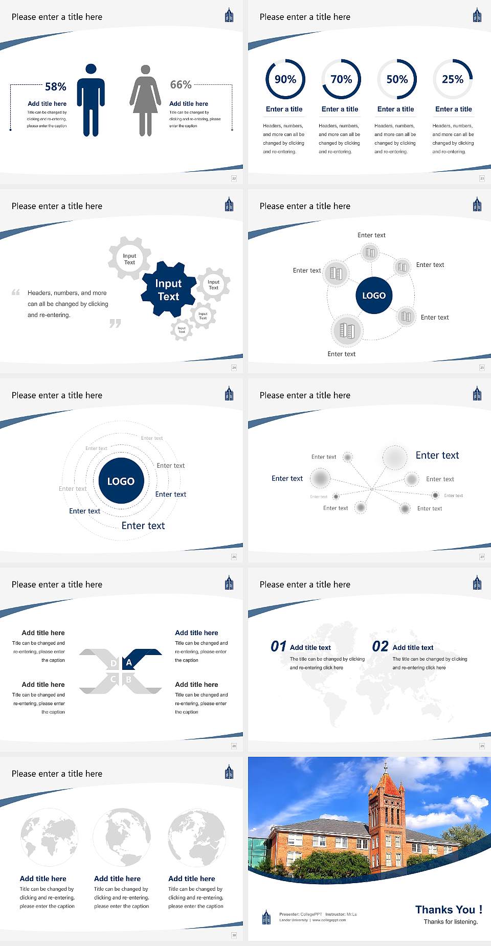 Lander University Course/Courseware Creation PPT Template4:3 ratio PPT effect preview image4