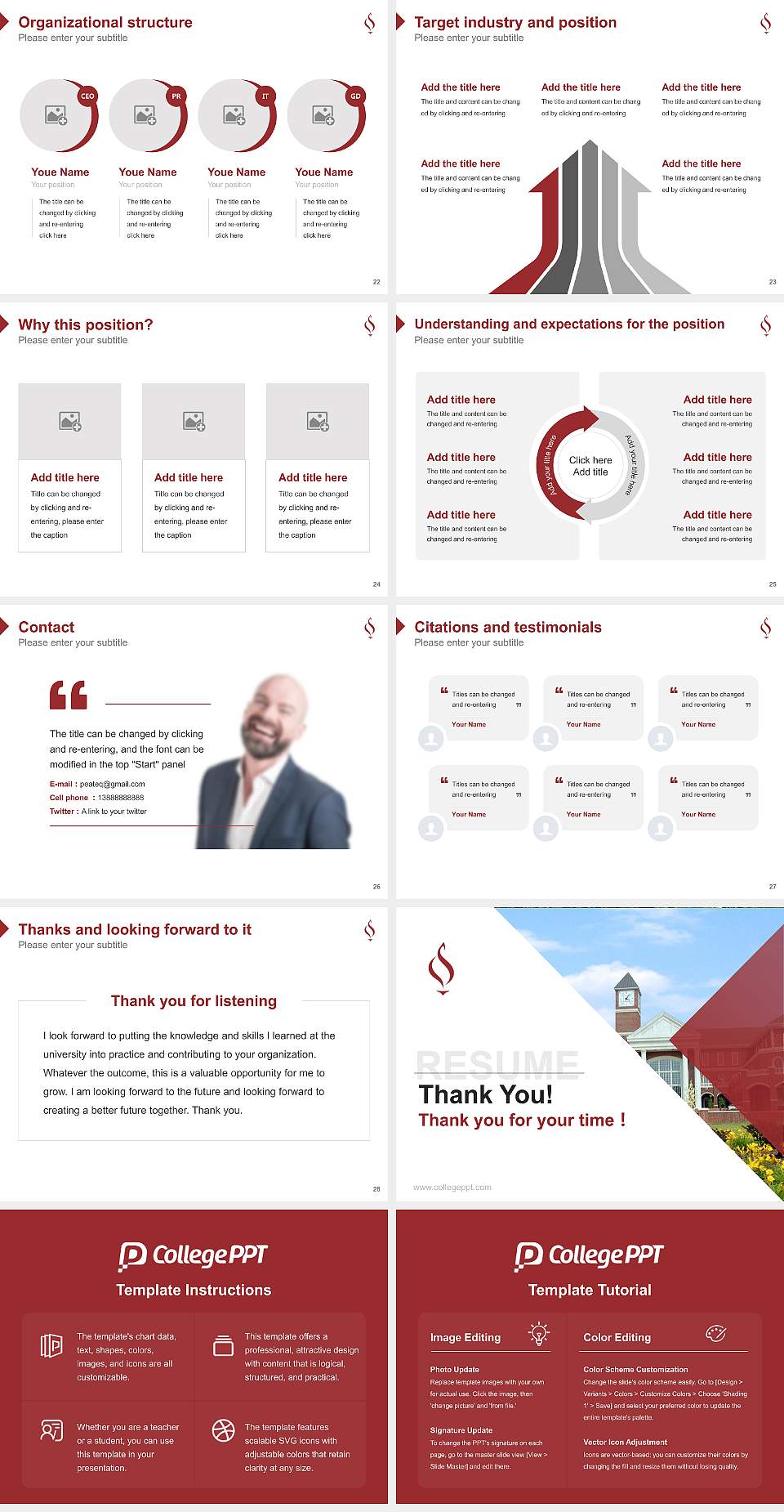 Lee University Resume PPT Template4:3 ratio PPT effect preview image4