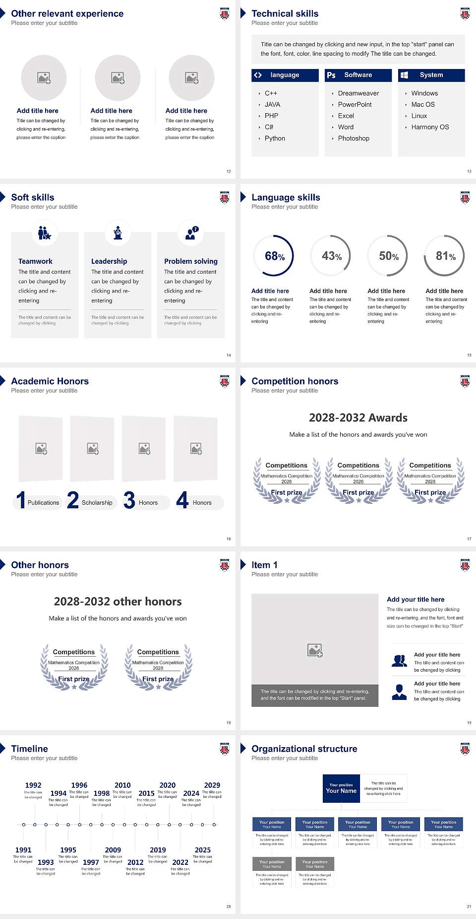 Lane College Resume PPT Template4:3 ratio PPT effect preview image3