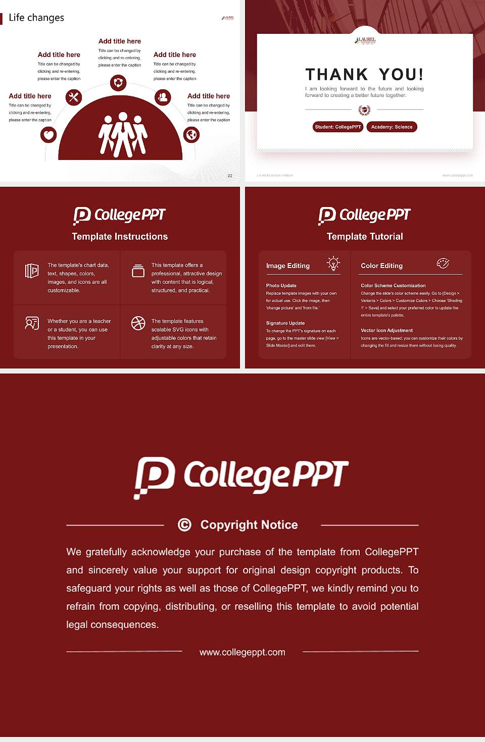 Laurel Business Institute National Scholarship Defense PPT Template4:3 ratio PPT effect preview image4