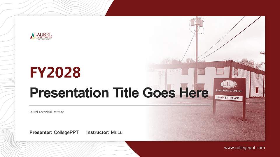 Laurel Technical Institute Academic Presentation/Research Findings Report PPT Template16:9 ratio PPT effect preview image