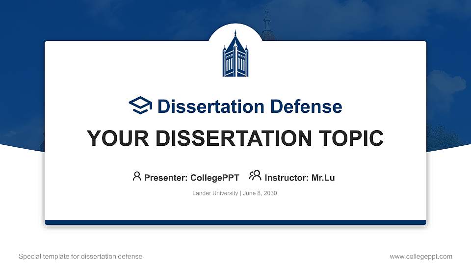 Lander University Graduation Thesis Defense PPT Template16:9 ratio PPT effect preview image1