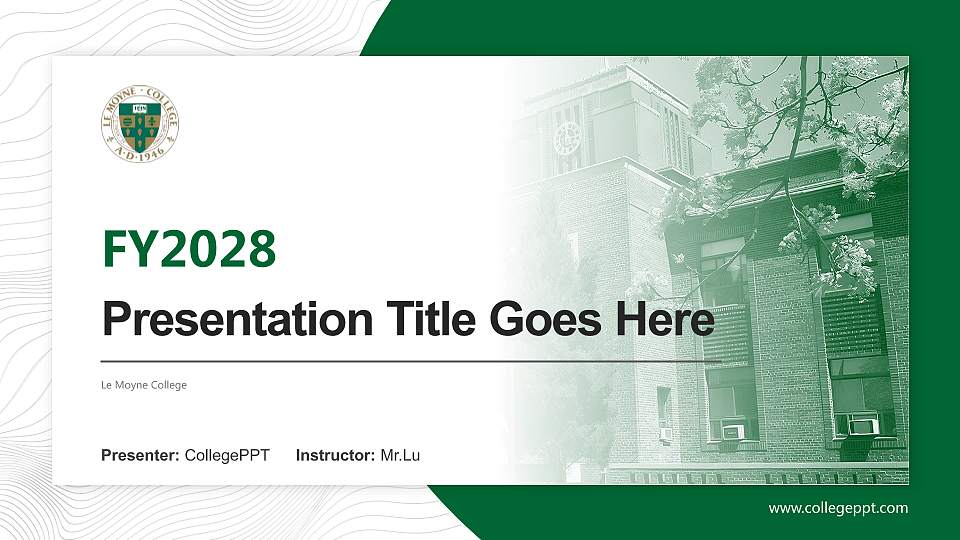 Le Moyne College Academic Presentation/Research Findings Report PPT Template16:9 ratio PPT effect preview image