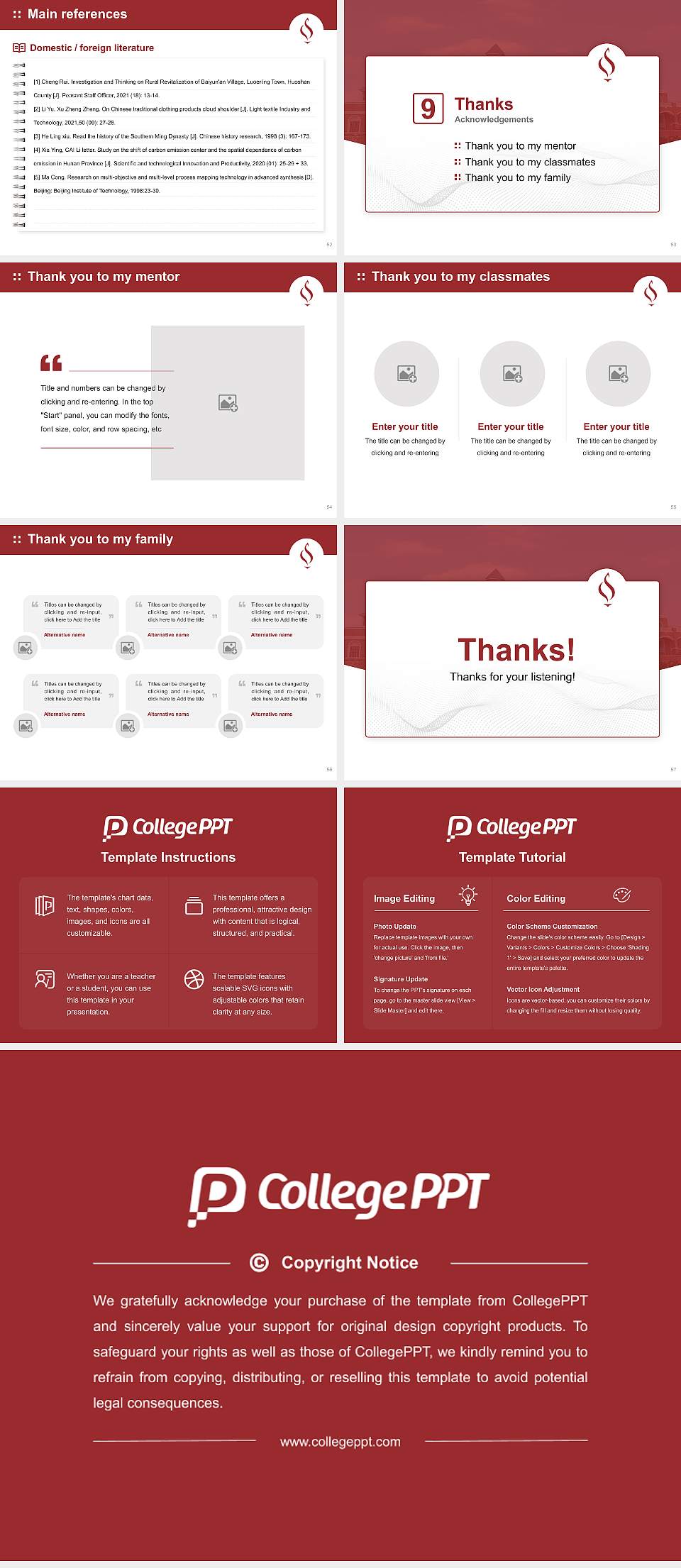Lee University Graduation Thesis Defense PPT Template4:3 ratio PPT effect preview image7