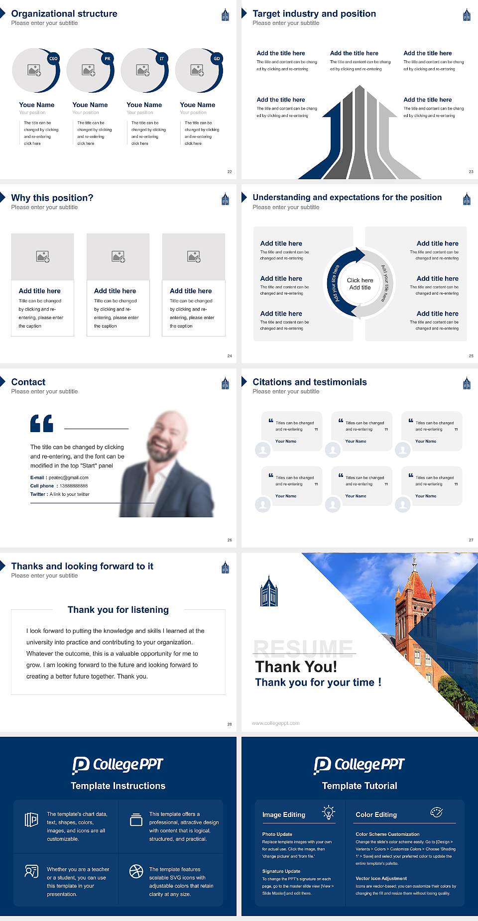 Lander University Resume PPT Template4:3 ratio PPT effect preview image4