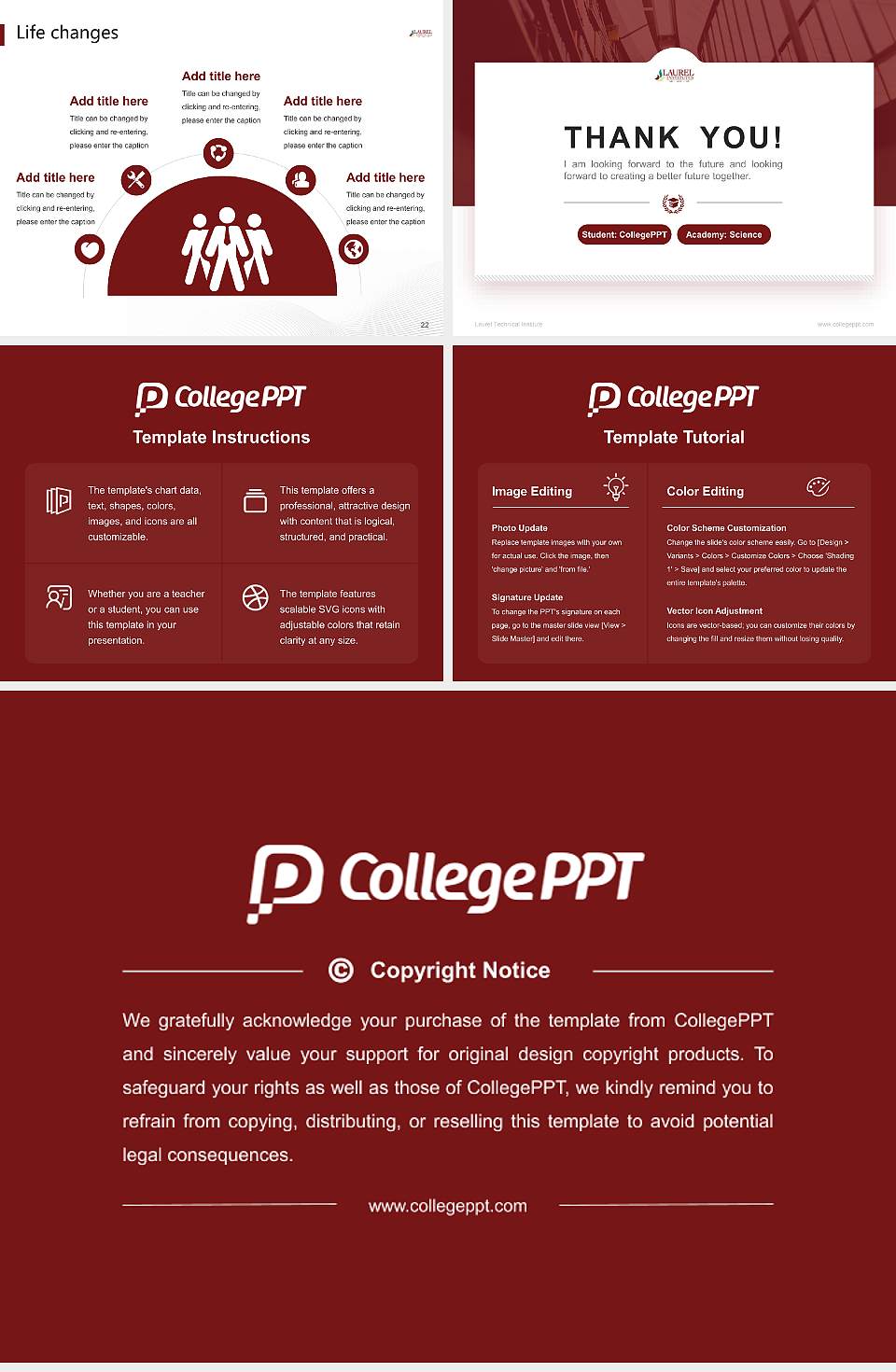 Laurel Technical Institute National Scholarship Defense PPT Template4:3 ratio PPT effect preview image4