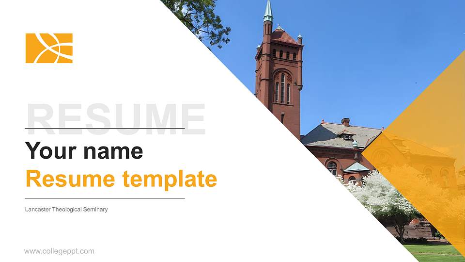 Lancaster Theological Seminary Resume PPT Template16:9 ratio PPT effect preview image