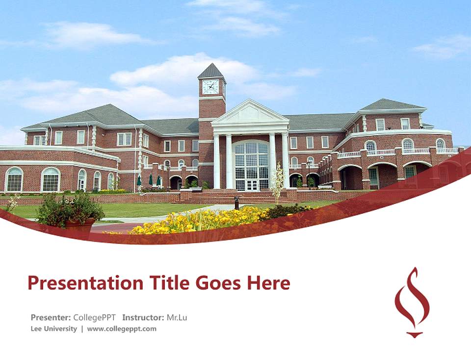 Lee University Course/Courseware Creation PPT Template4:3 ratio PPT effect preview image5