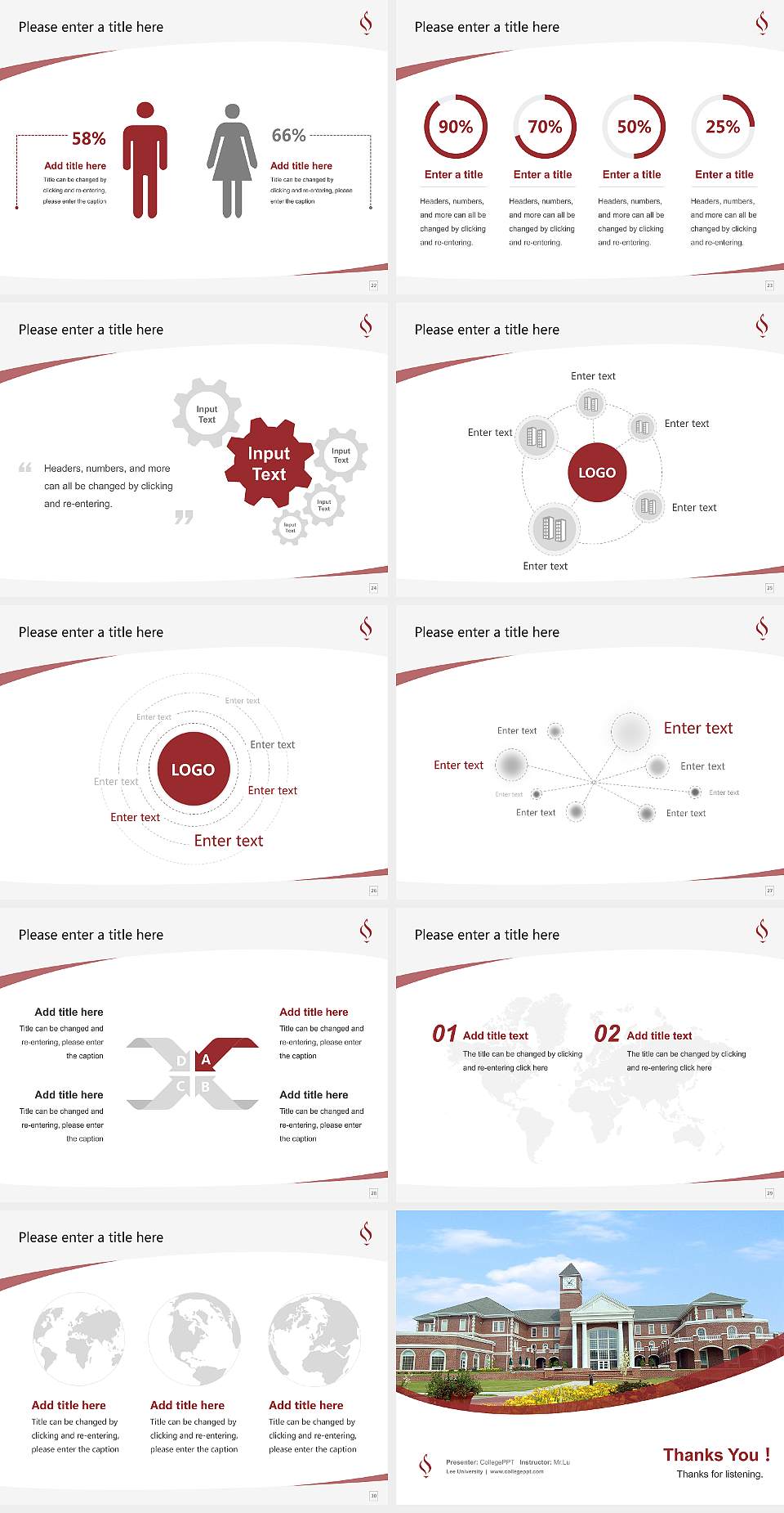 Lee University Course/Courseware Creation PPT Template4:3 ratio PPT effect preview image4