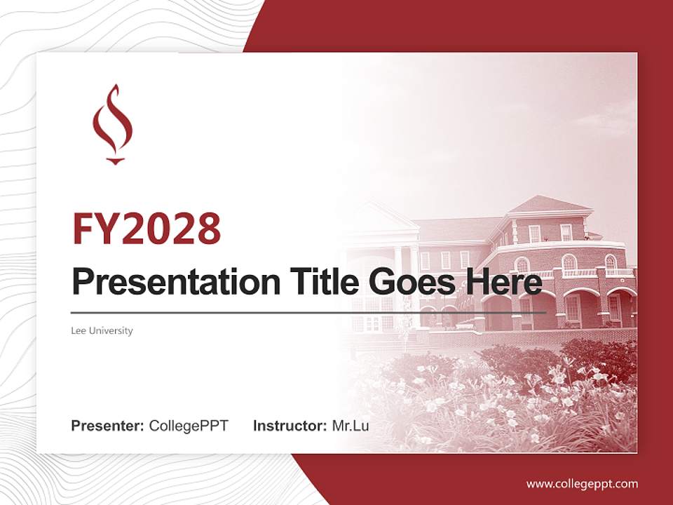Lee University Academic Presentation/Research Findings Report PPT Template4:3 ratio PPT effect preview image5