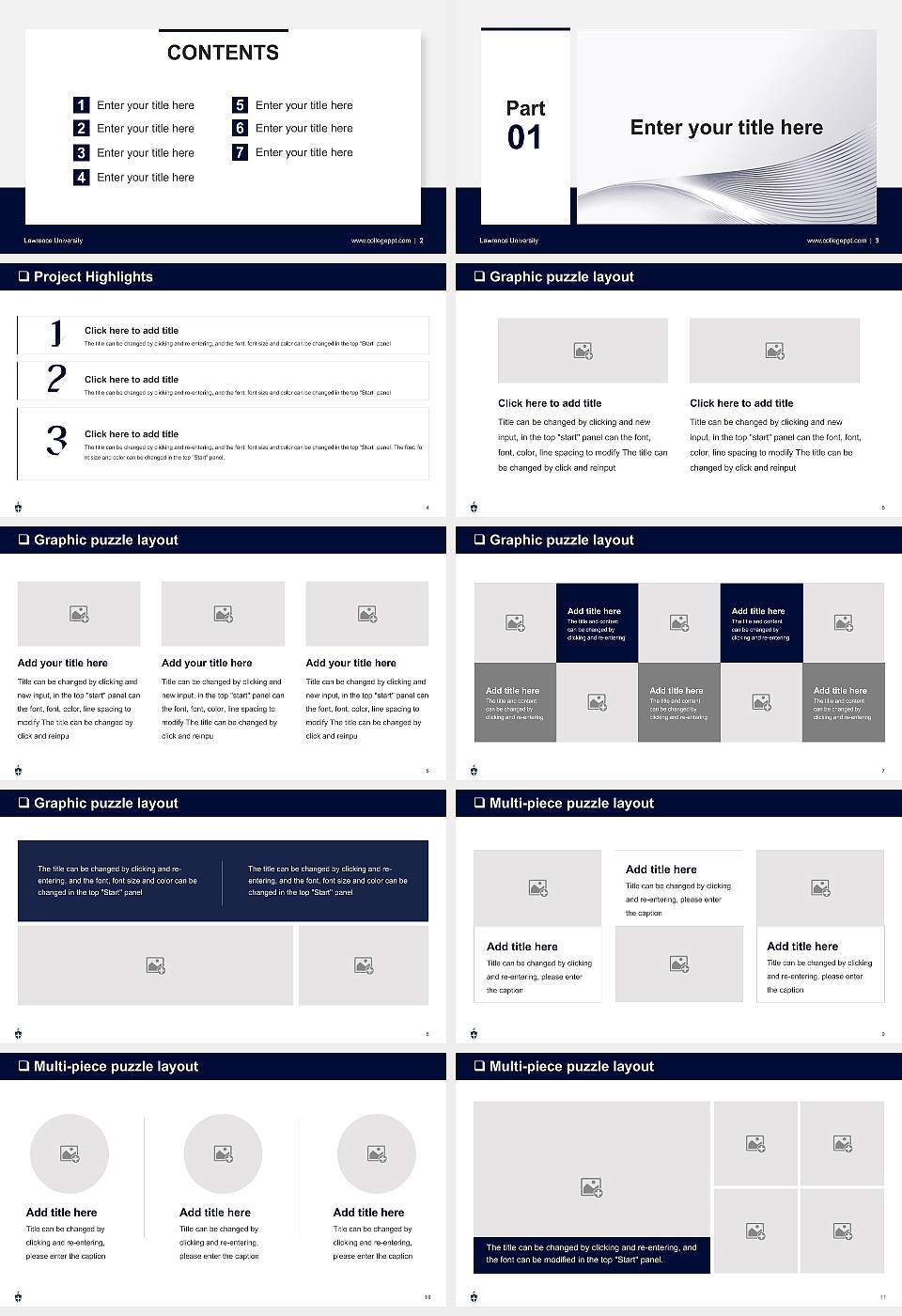Lawrence University General Purpose PPT Template16:9 ratio PPT effect preview image2