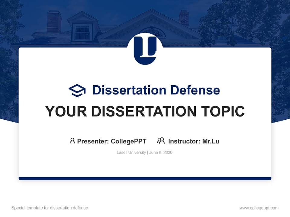 Lasell University Graduation Thesis Defense PPT Template4:3 ratio PPT effect preview image7