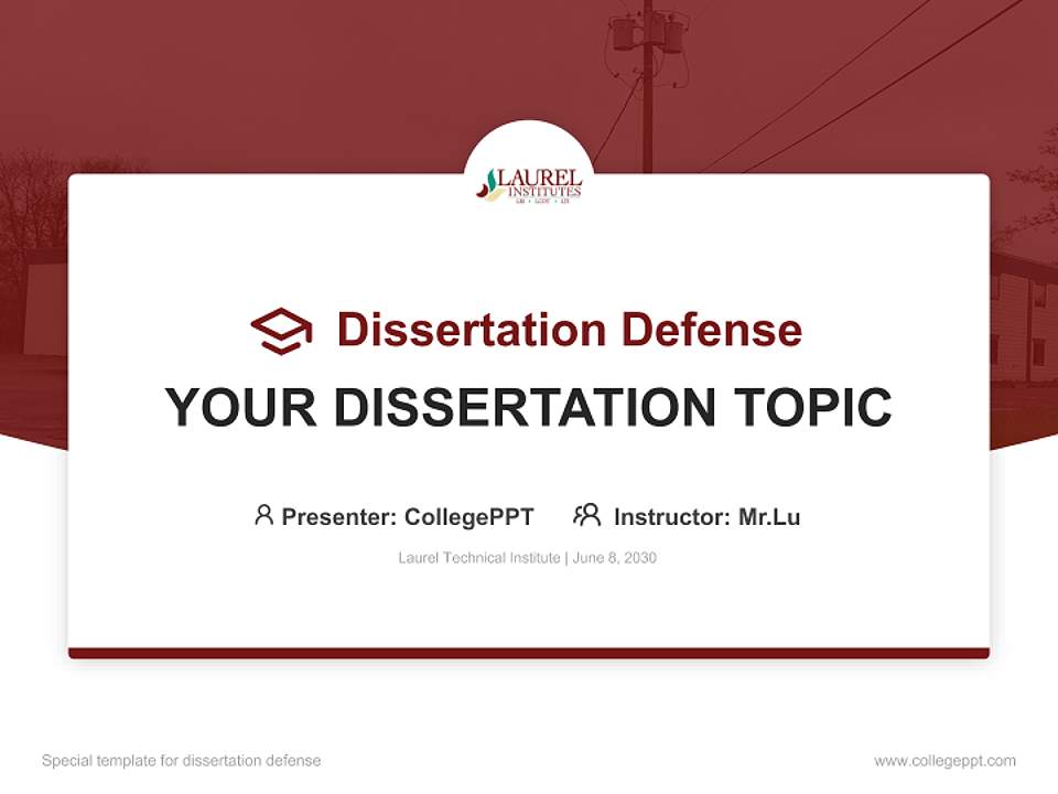 Laurel Technical Institute Graduation Thesis Defense PPT Template4:3 ratio PPT effect preview image7