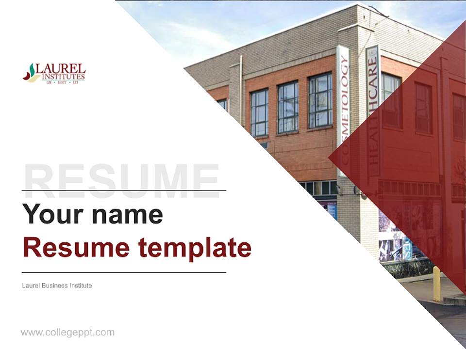 Laurel Business Institute Resume PPT Template4:3 ratio PPT effect preview image5