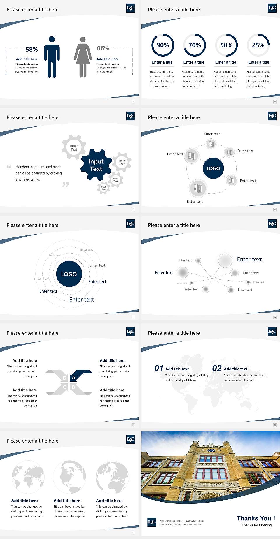 Lebanon Valley College Course/Courseware Creation PPT Template4:3 ratio PPT effect preview image4