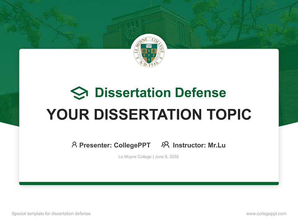 Le Moyne College Graduation Thesis Defense PPT Template4:3 ratio PPT effect preview image7