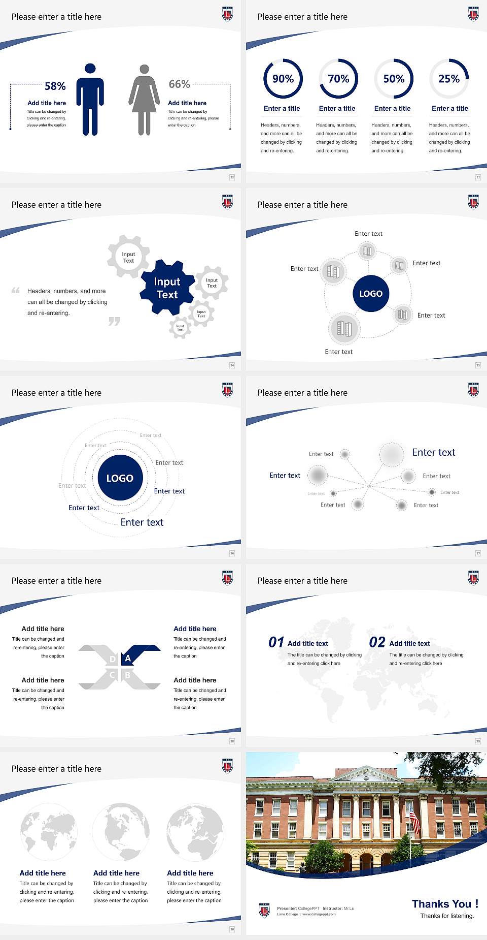 Lane College Course/Courseware Creation PPT Template4:3 ratio PPT effect preview image4