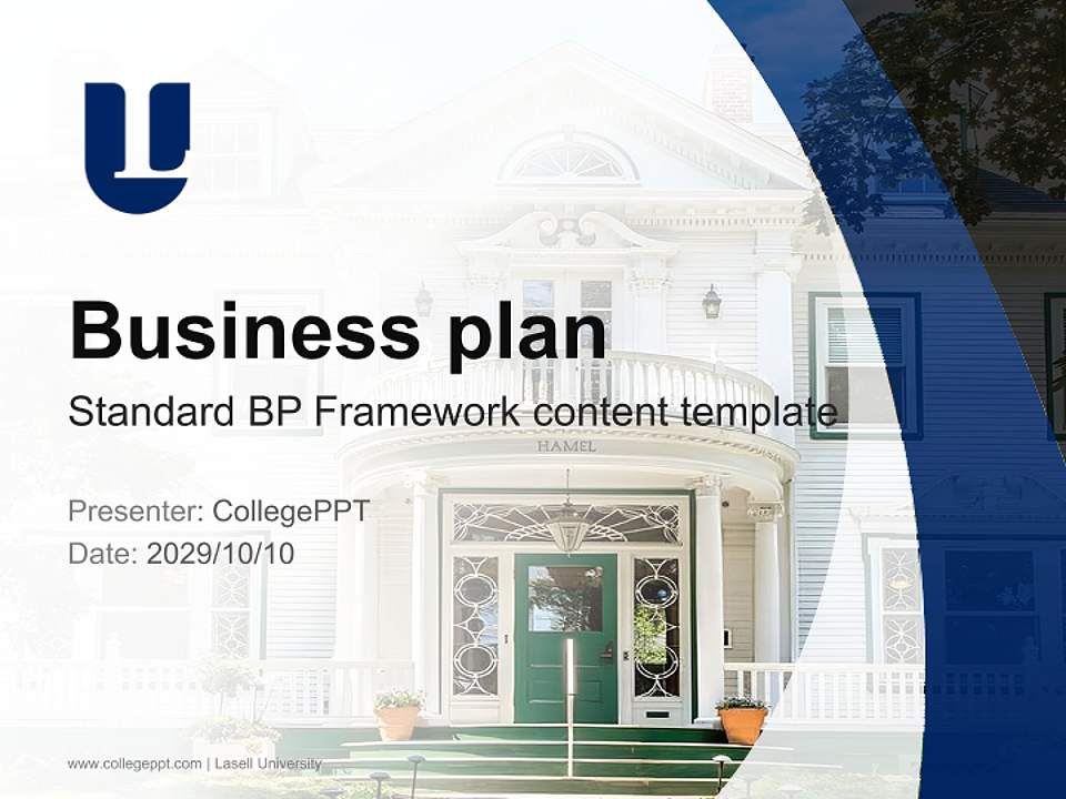 Lasell University Competition/Entrepreneurship Contest PPT Template4:3 ratio PPT effect preview image9