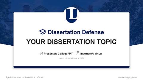 Lasell University Graduation Thesis Defense PPT Template