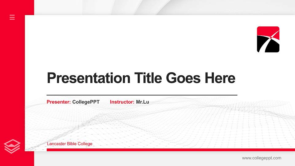 Lancaster Bible College Thesis Proposal/Graduation Defense PPT Template16:9 ratio PPT effect preview image