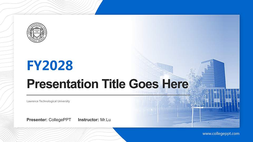 Lawrence Technological University Academic Presentation/Research Findings Report PPT Template16:9 ratio PPT effect preview image