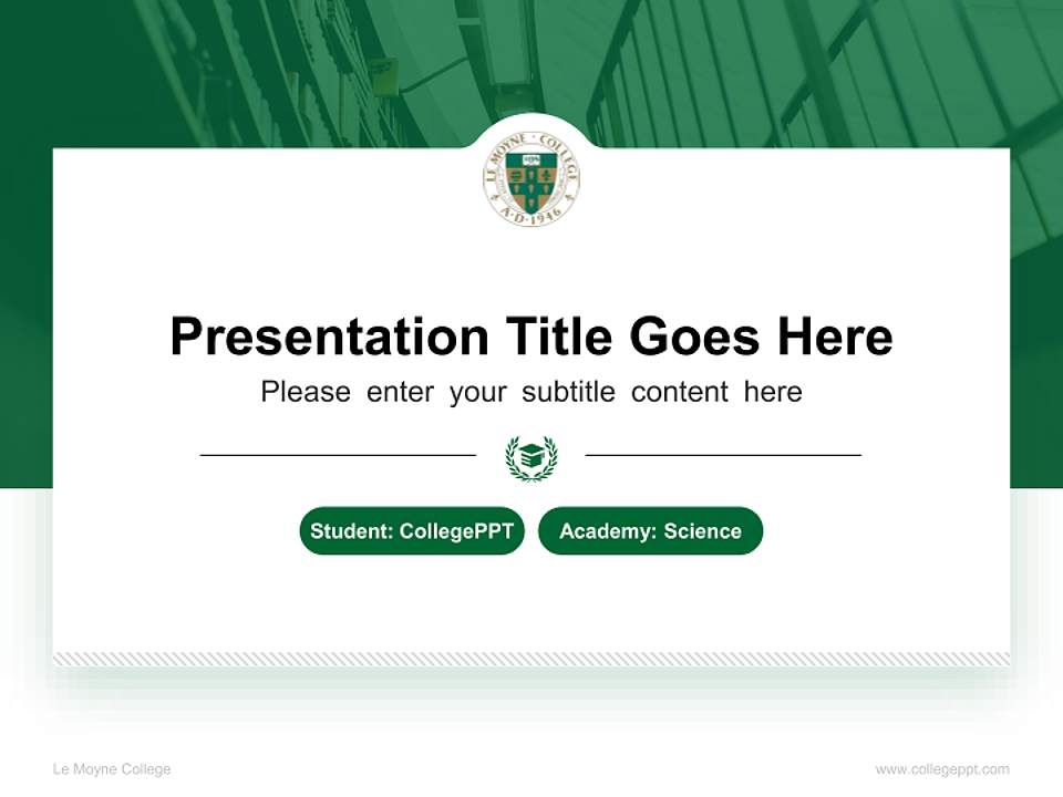 Le Moyne College National Scholarship Defense PPT Template4:3 ratio PPT effect preview image4