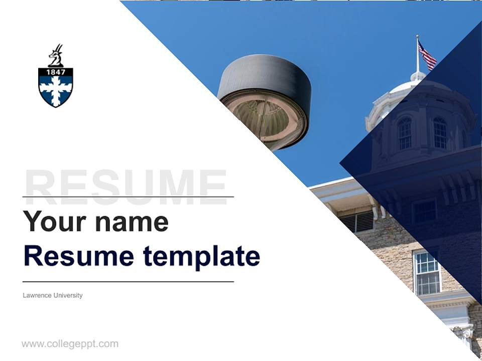 Lawrence University Resume PPT Template4:3 ratio PPT effect preview image5