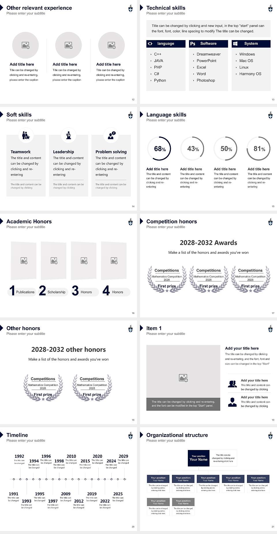 Lawrence University Resume PPT Template4:3 ratio PPT effect preview image3