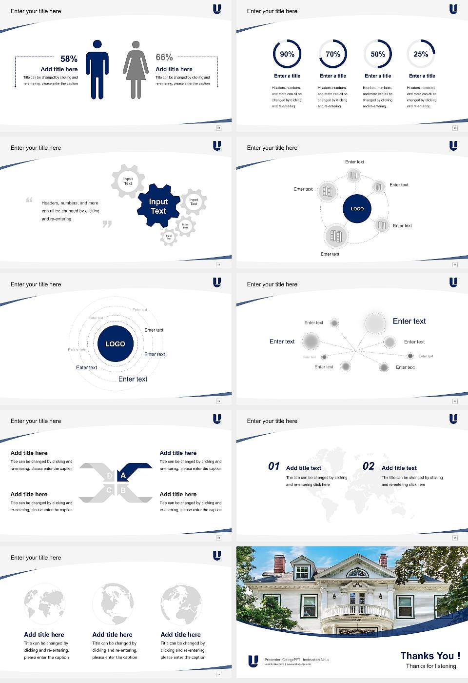 Lasell University Course/Courseware Creation PPT Template16:9 ratio PPT effect preview image4