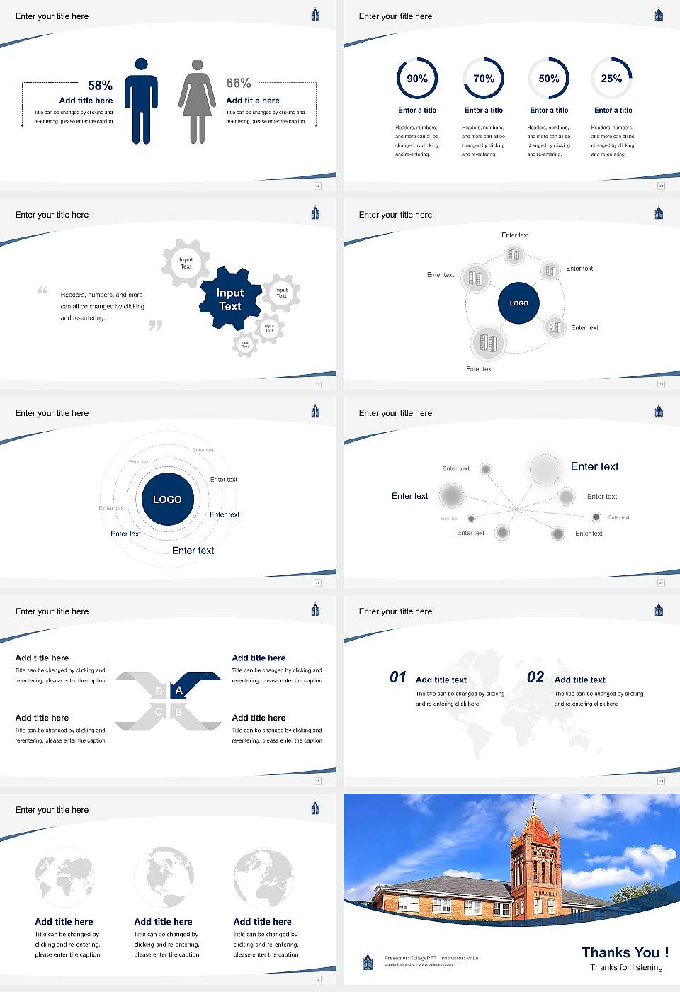 Lander University Course/Courseware Creation PPT Template16:9 ratio PPT effect preview image4