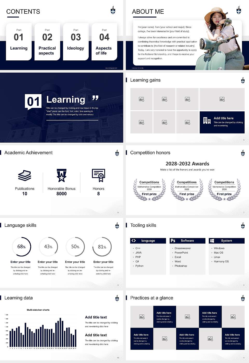 Lawrence University National Scholarship Defense PPT Template16:9 ratio PPT effect preview image2