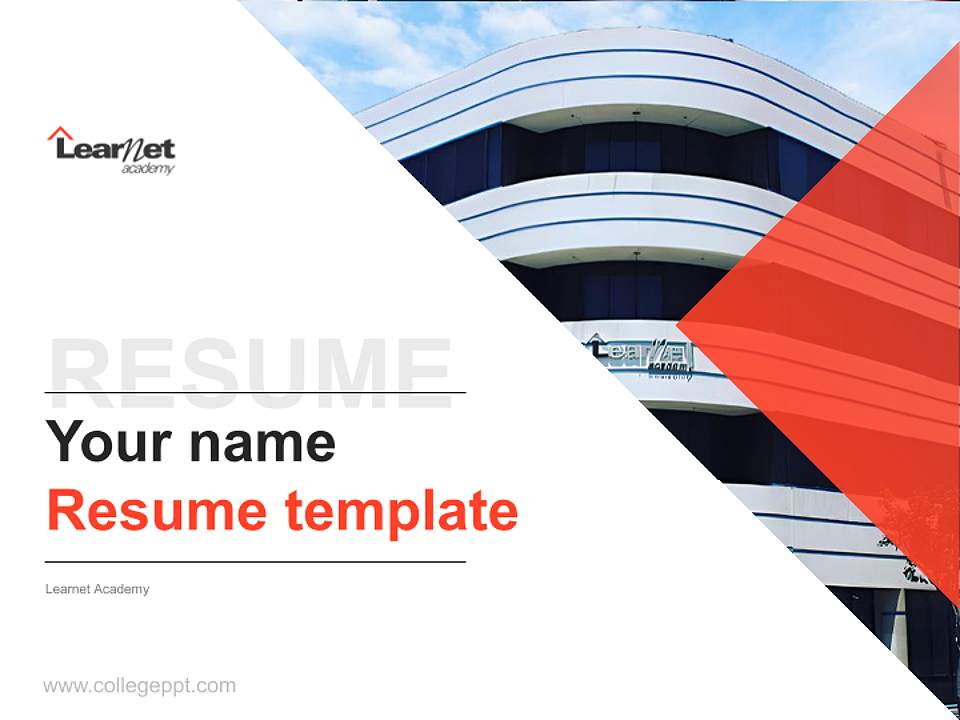 Learnet Academy Resume PPT Template4:3 ratio PPT effect preview image5