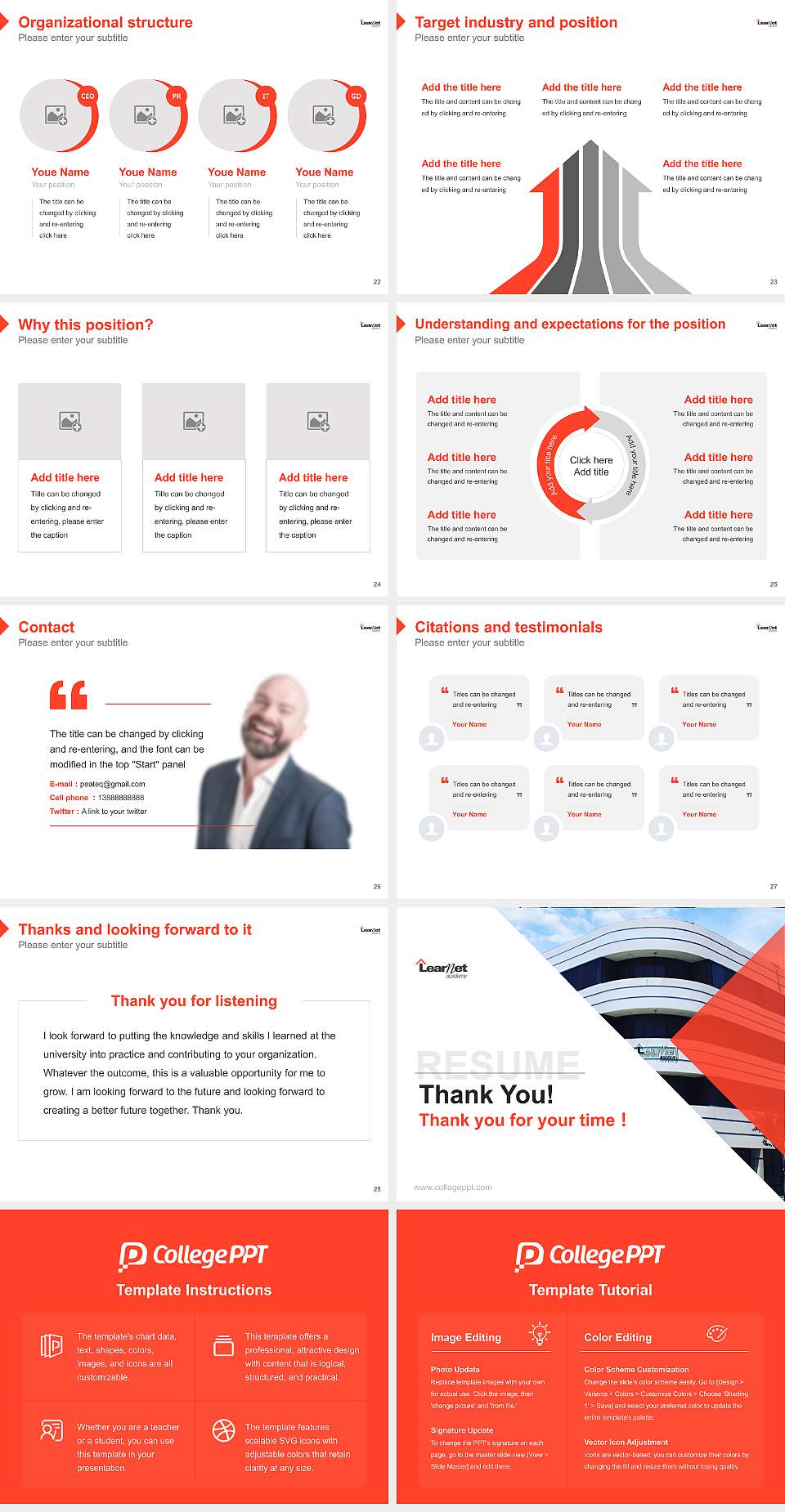 Learnet Academy Resume PPT Template4:3 ratio PPT effect preview image4