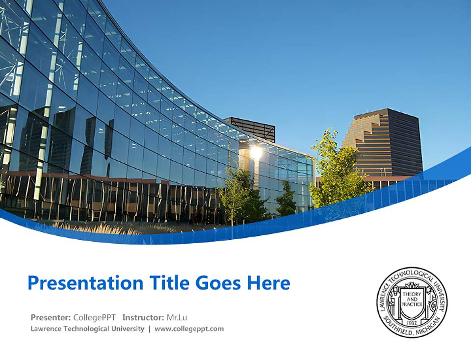 Lawrence Technological University Course/Courseware Creation PPT Template4:3 ratio PPT effect preview image5