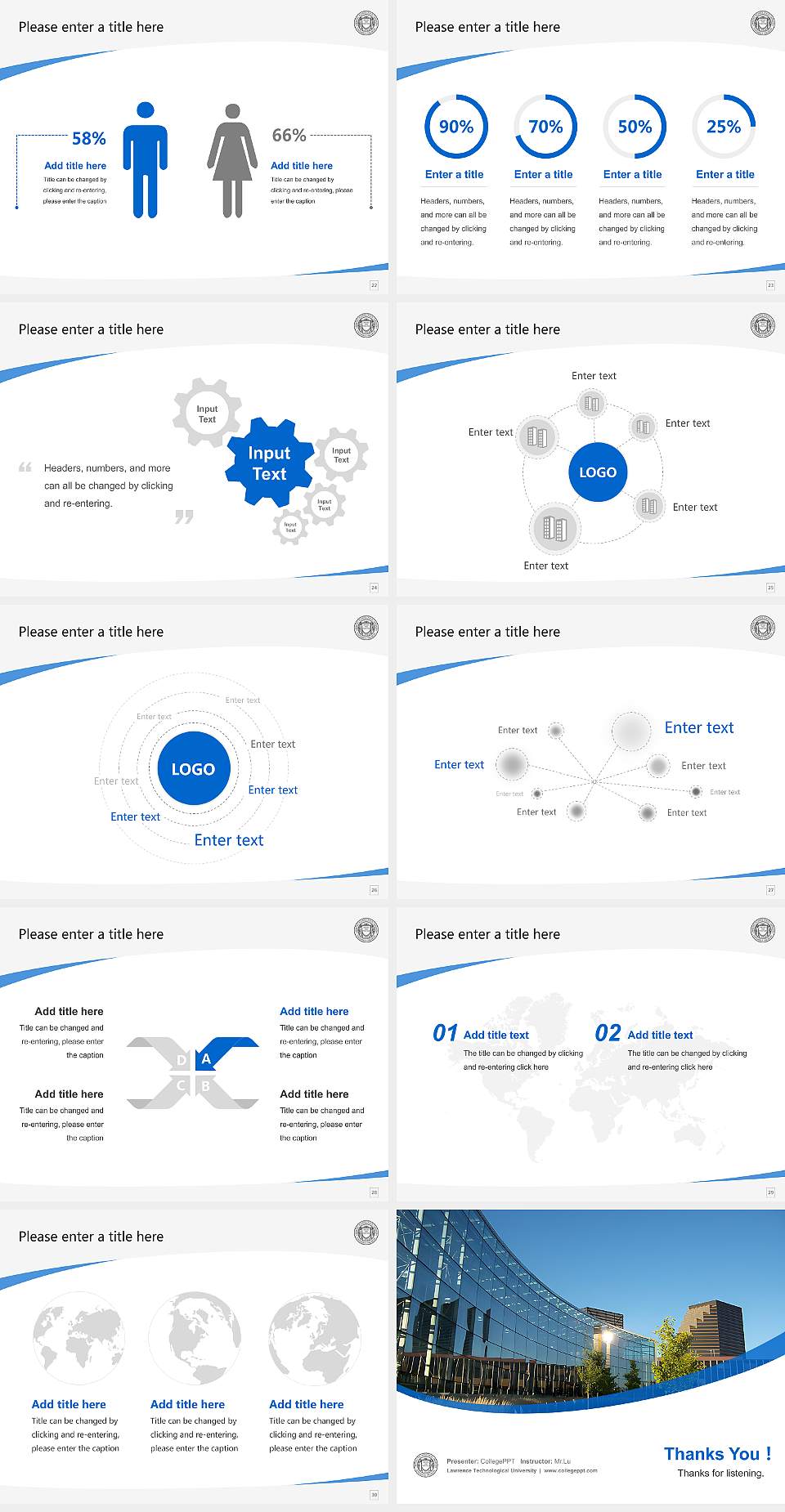 Lawrence Technological University Course/Courseware Creation PPT Template4:3 ratio PPT effect preview image4