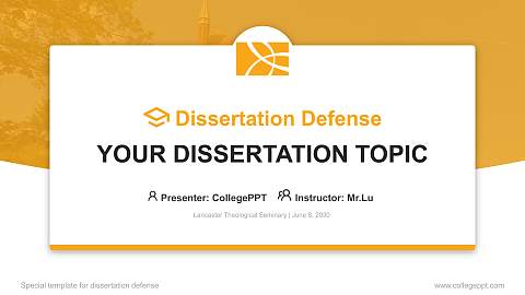Lancaster Theological Seminary Graduation Thesis Defense PPT Template