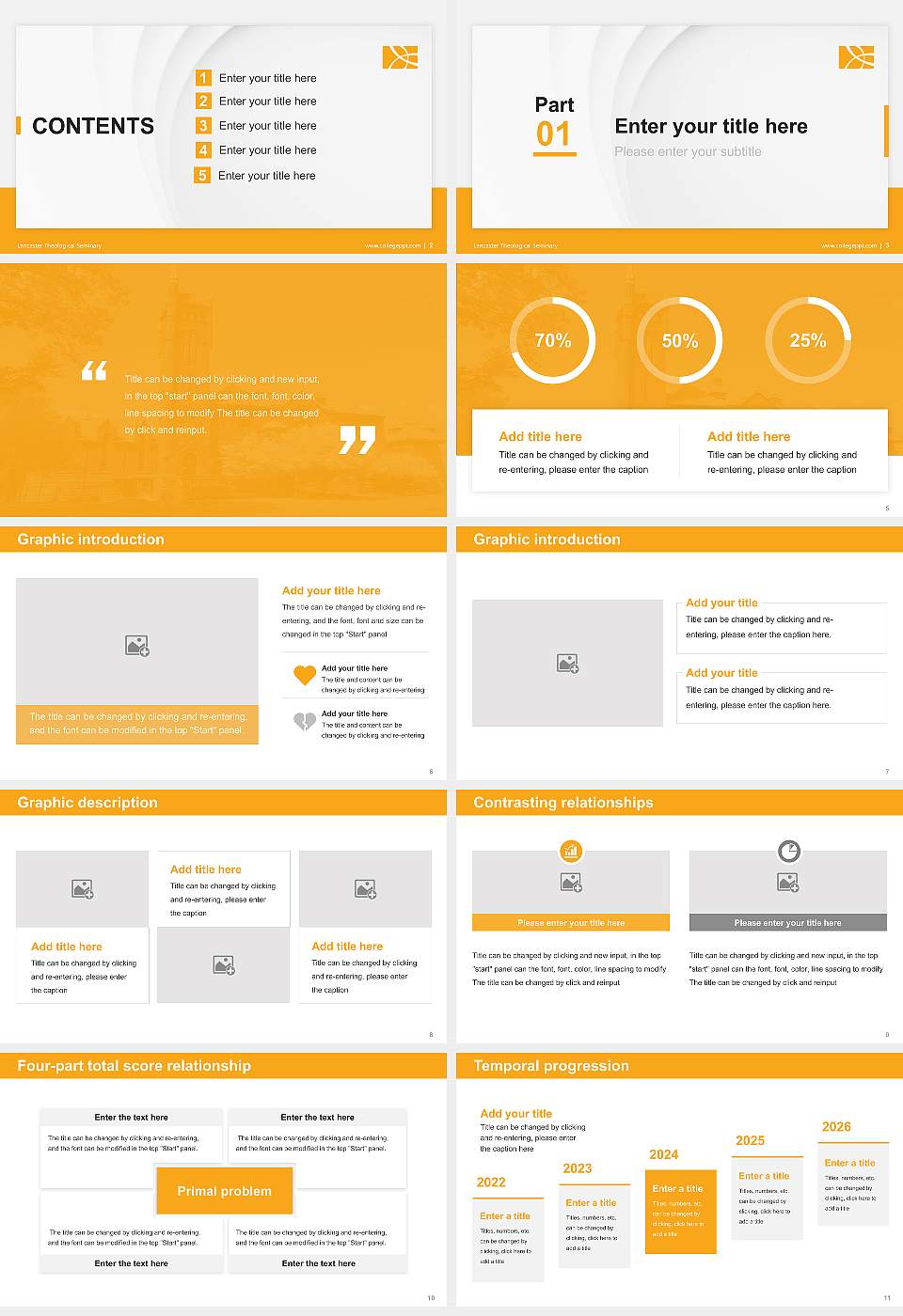 Lancaster Theological Seminary Thesis Proposal/Graduation Defense PPT Template16:9 ratio PPT effect preview image2