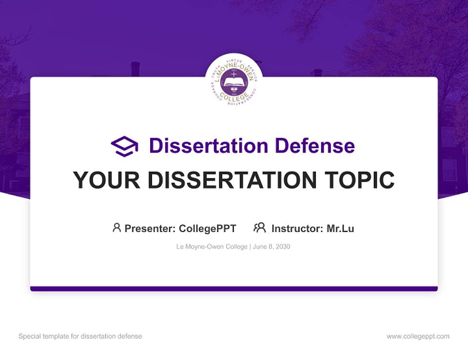 Le Moyne-Owen College Graduation Thesis Defense PPT Template4:3 ratio PPT effect preview image7